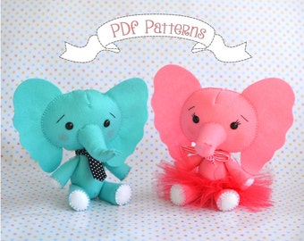 Felt Elephant PDF Sewing Patterns And Tutorials