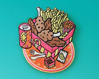 Fried Chicken Meal - Iron-On Patch