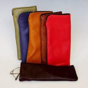 Soft leather eyeglass case