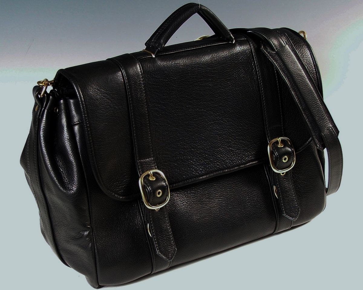 Wide Flap Briefcase black