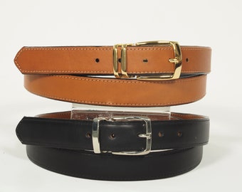 1 1/4" Reversible dress belt - Black/Light Brown