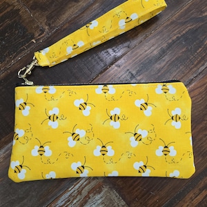 Bolso de mano con diseño de abejorro, cartera para celular, monedero pequeño, monedero con abejas