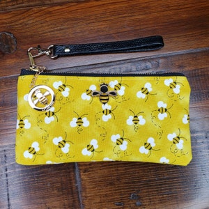 Bumble Bee Wrislet, Cell Phone Wallet, Small Purse, Purse with bees image 1