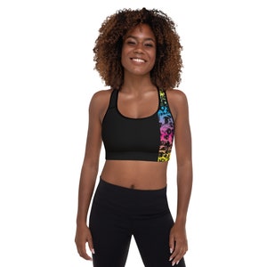 Rainbow Ahegao Padded Sports Bra