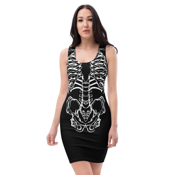 Buy Skeleton Body Con Fitted Dress - Black Online in India - Etsy