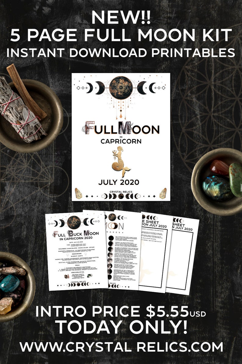 Printable Full Moon Ritual Kit Buck Moon Full Moon Ritual Etsy