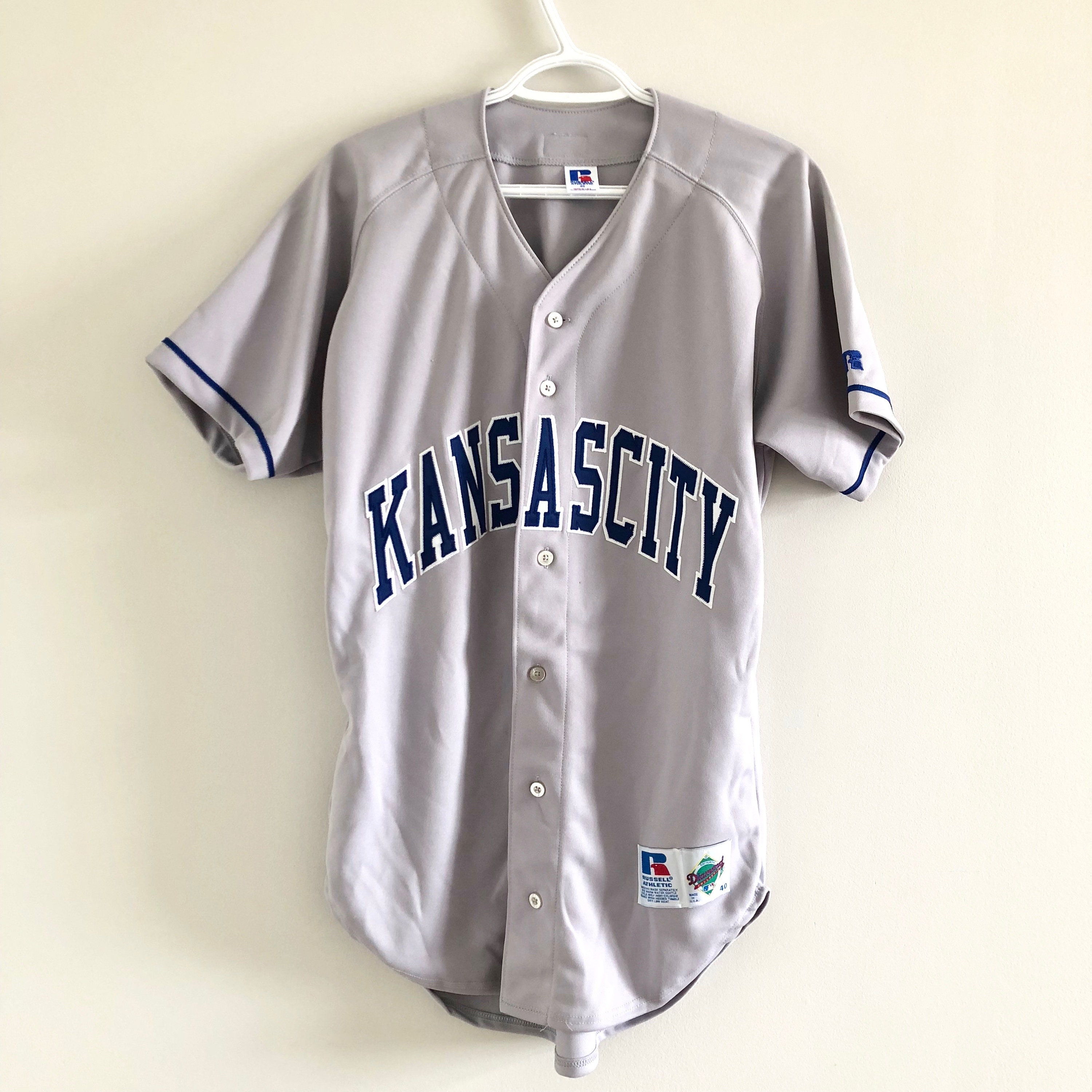 Secondhandgrandslam Size 40/medium Kansas City Royals Jersey, Russell Authentic Diamond jersey,New Vintage Jersey, 90s