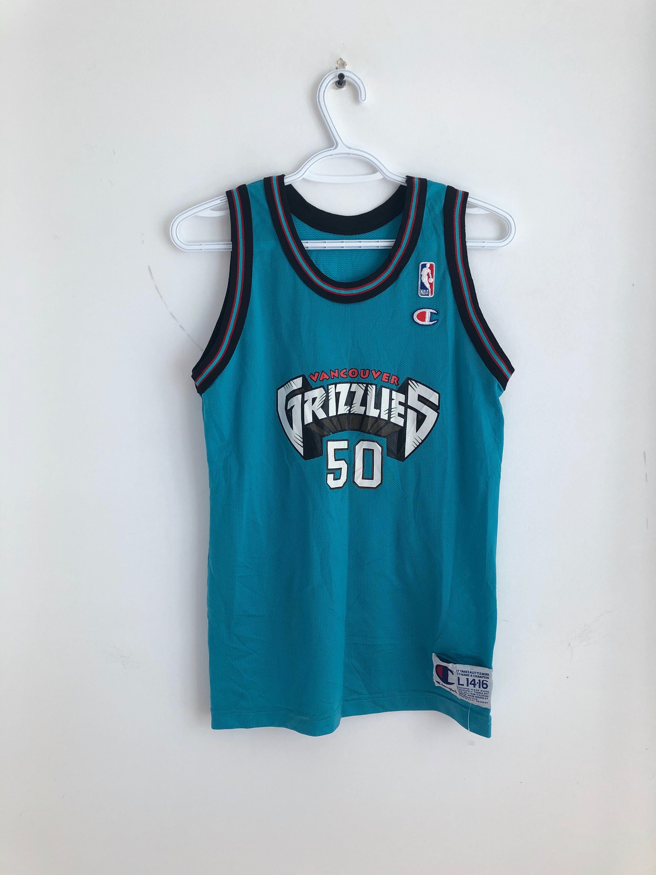 Vintage 1995 Vancouver Grizzlies #1 Jersey Champion Mens