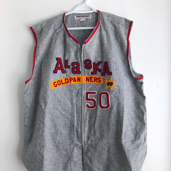 Alaska Goldpanners Vintage Ebbets Field Flannels Baseball Jersey Vest (XL)