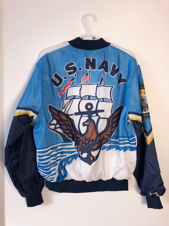 US Navy Vintage Chalk Line Fanimation Jacket L Etsy