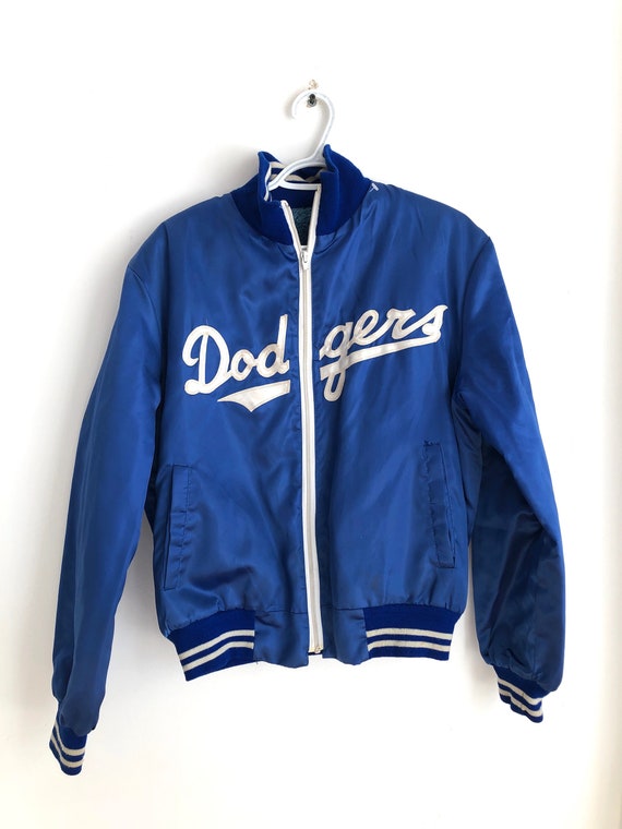Vintage Danny Goodman Los Angeles Dodgers Jacket Blue Satin Bomber