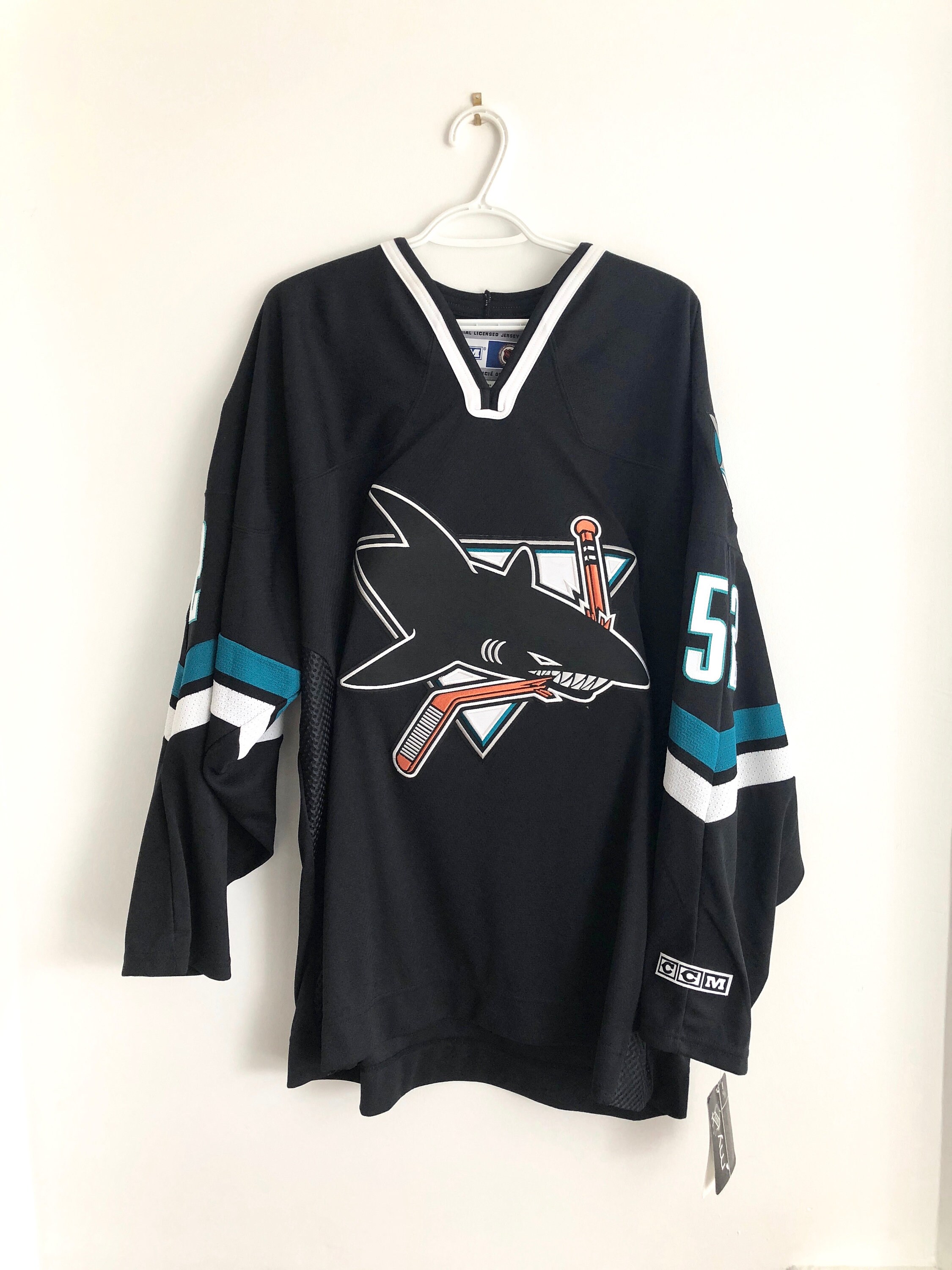 Authentic San Jose Sharks Jersey 52 XL Nike Blank Rare