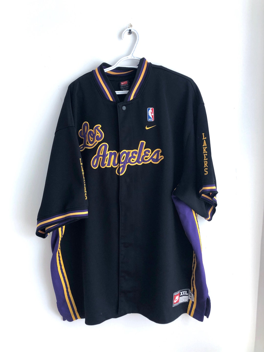 NIKE 90s NBA LAKERS ウォームアップシャツ XL 刺繍ロゴ NIKE 90s NBA LAKERS ウォームアップシャツ XL 刺繍ロゴ