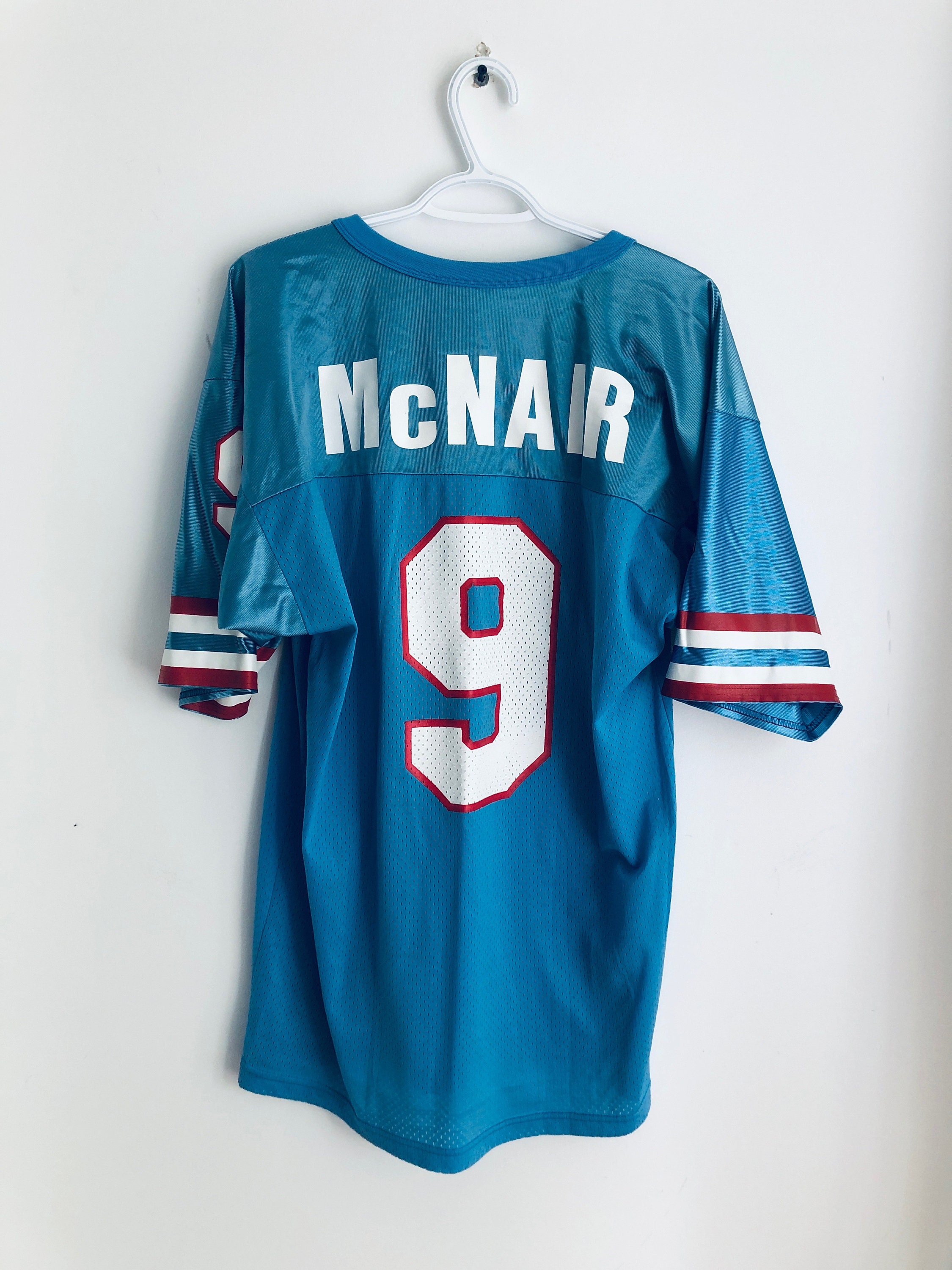 Men's Nike Steve McNair Light Blue Tennessee Titans Oilers Throwback Retired Player Game Jersey Size: Small
