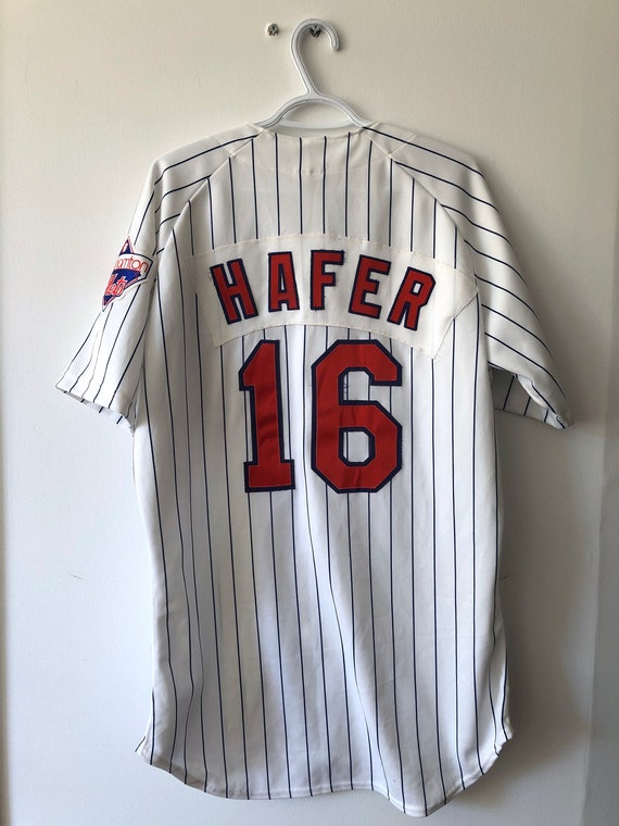 ThingsIBuyForYou Binghamton Rumble Ponies (Mets) Vintage Rawlings Jeffrey Hafer Authentic Baseball Jersey (44)