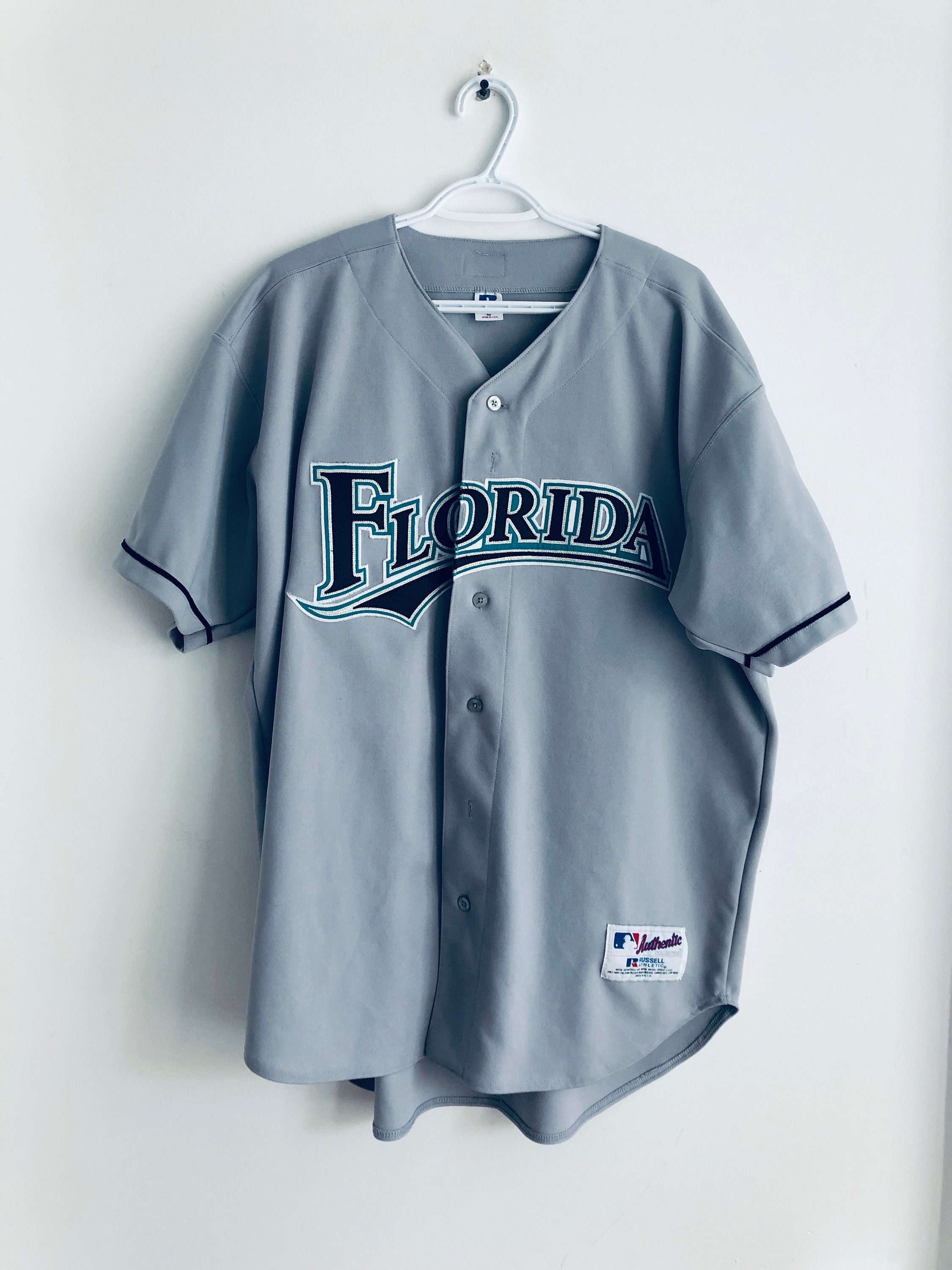 ThingsIBuyForYou Florida Marlins Vintage Russell Athletic Authentic Baseball Jersey (52)