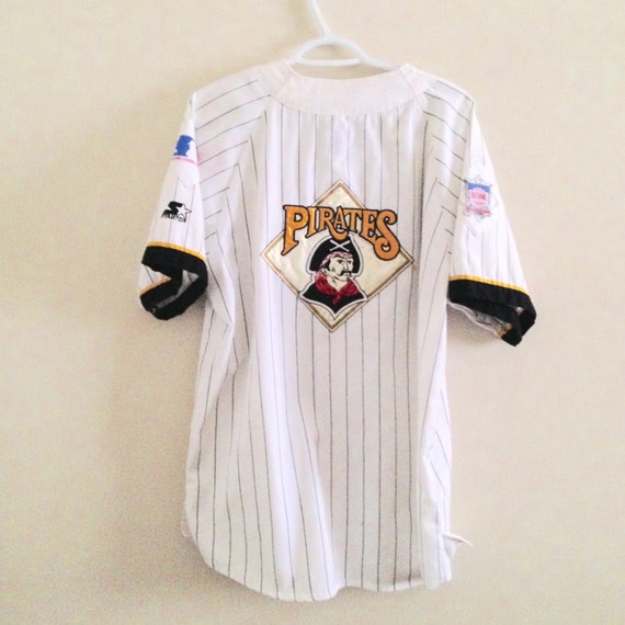 Vintage 90s Starter Pittsburgh Pirates White Pinstripe Baseball Jersey XL  MLB