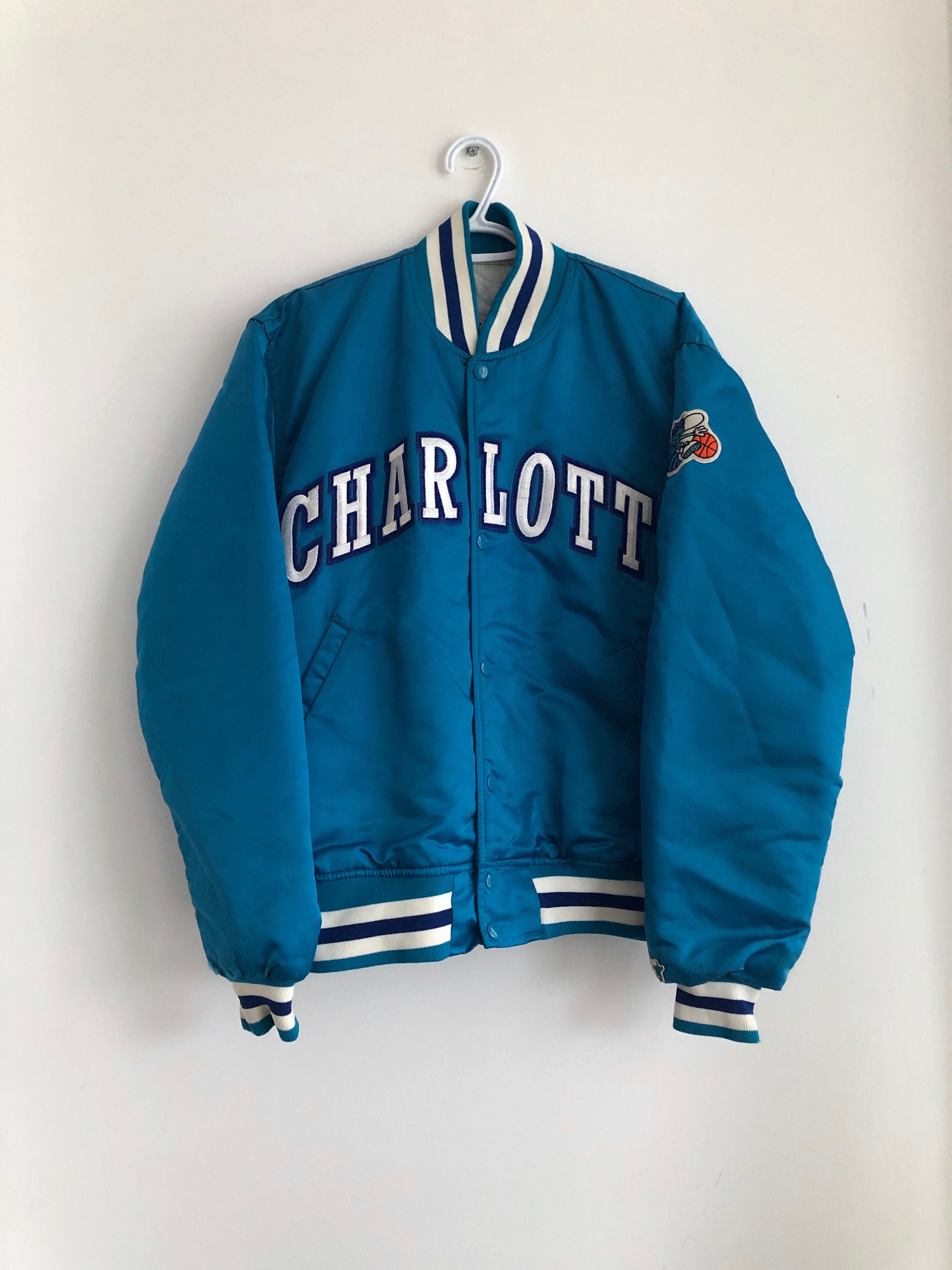 Charlotte Hornets Vintage 90's Teal Starter Pullover Jacket Center Pou –  thefuzzyfelt