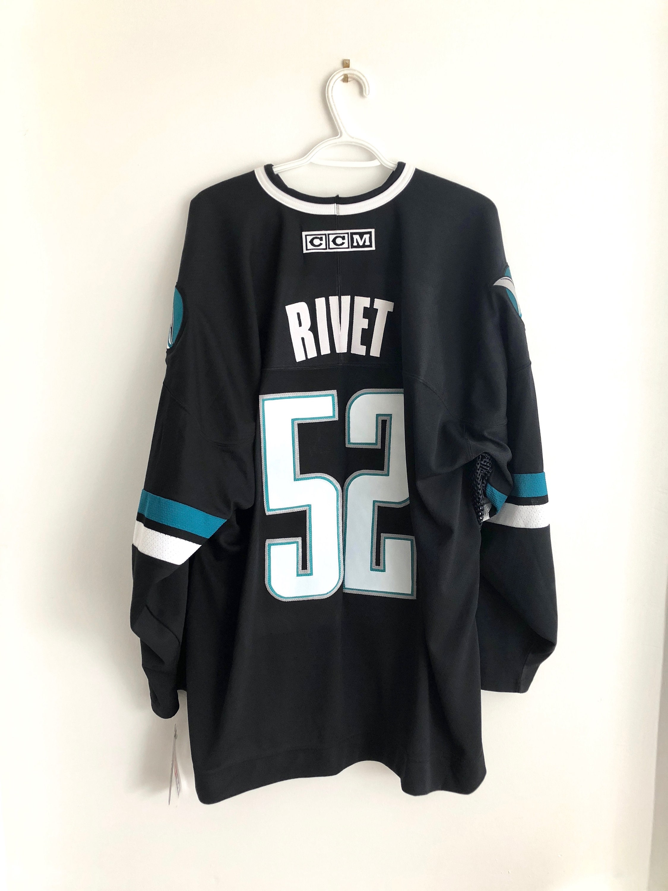 San Jose Sharks Jersey With CCM patch, logo patch, and size tag