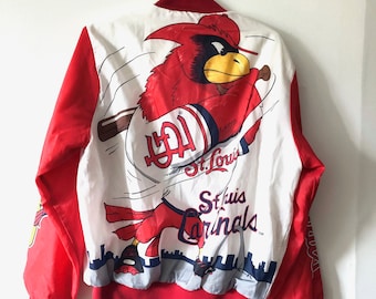 Vintage St. Louis Cardinals Chalk Line Satin Letterman Bomber Jacket Size L