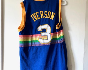 Allen Iverson Vintage Denver Nuggets Adidas Hardwood Classic Basketball  Jersey (L)