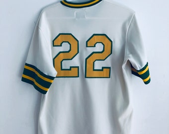 Rick Langford (?) Vintage Oakland Athletics Sand Knit Authentic Baseball Jersey (40)