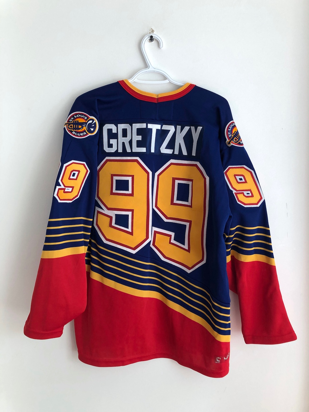 vtg 90s 1996 Wayne Gretzky St Louis Blues NHL Hockey Jersey Shirt Starter L  #99