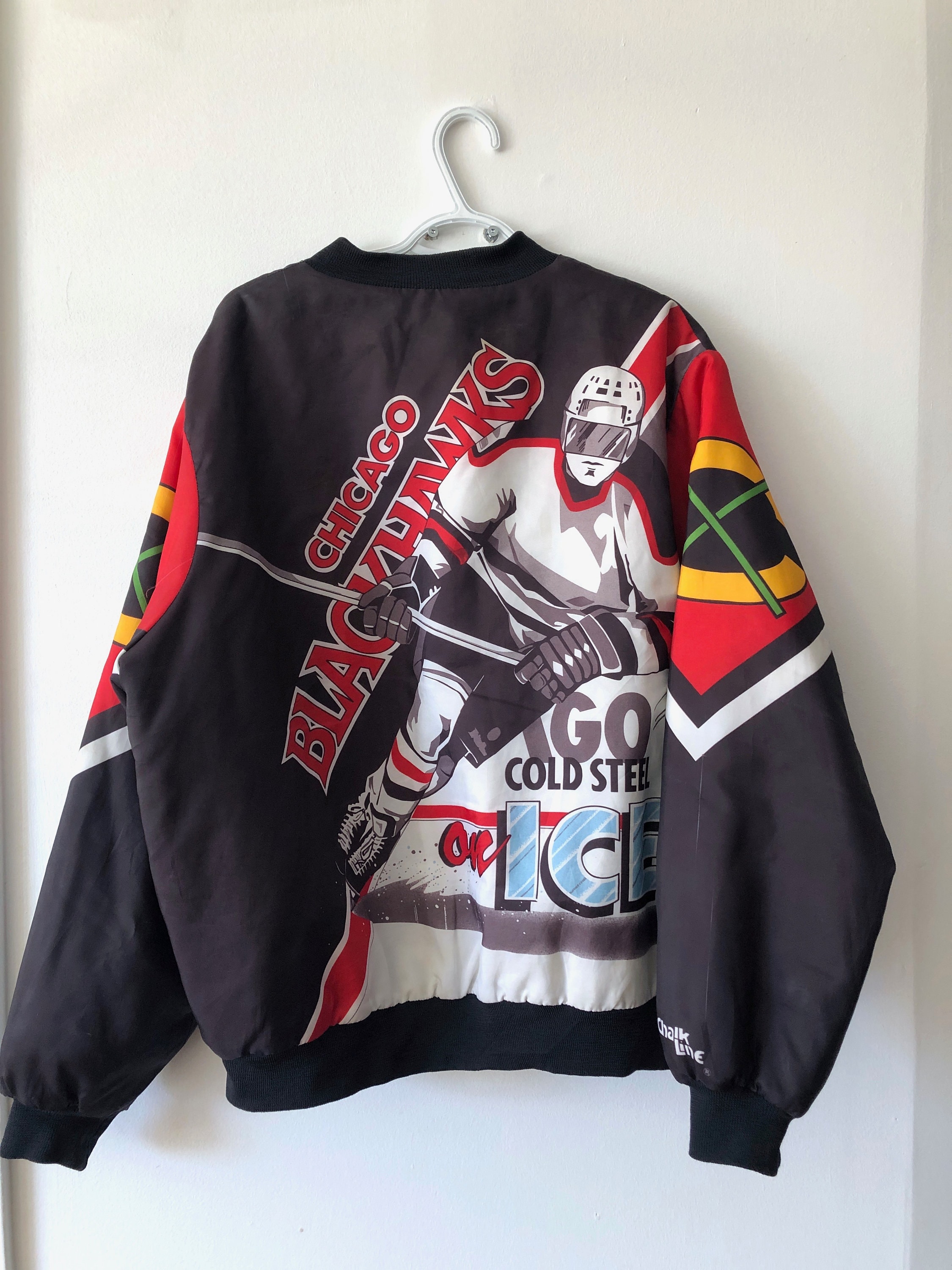 Rare Chicago Blackhawks Starter Leather Jacket (L) – Retro Windbreakers