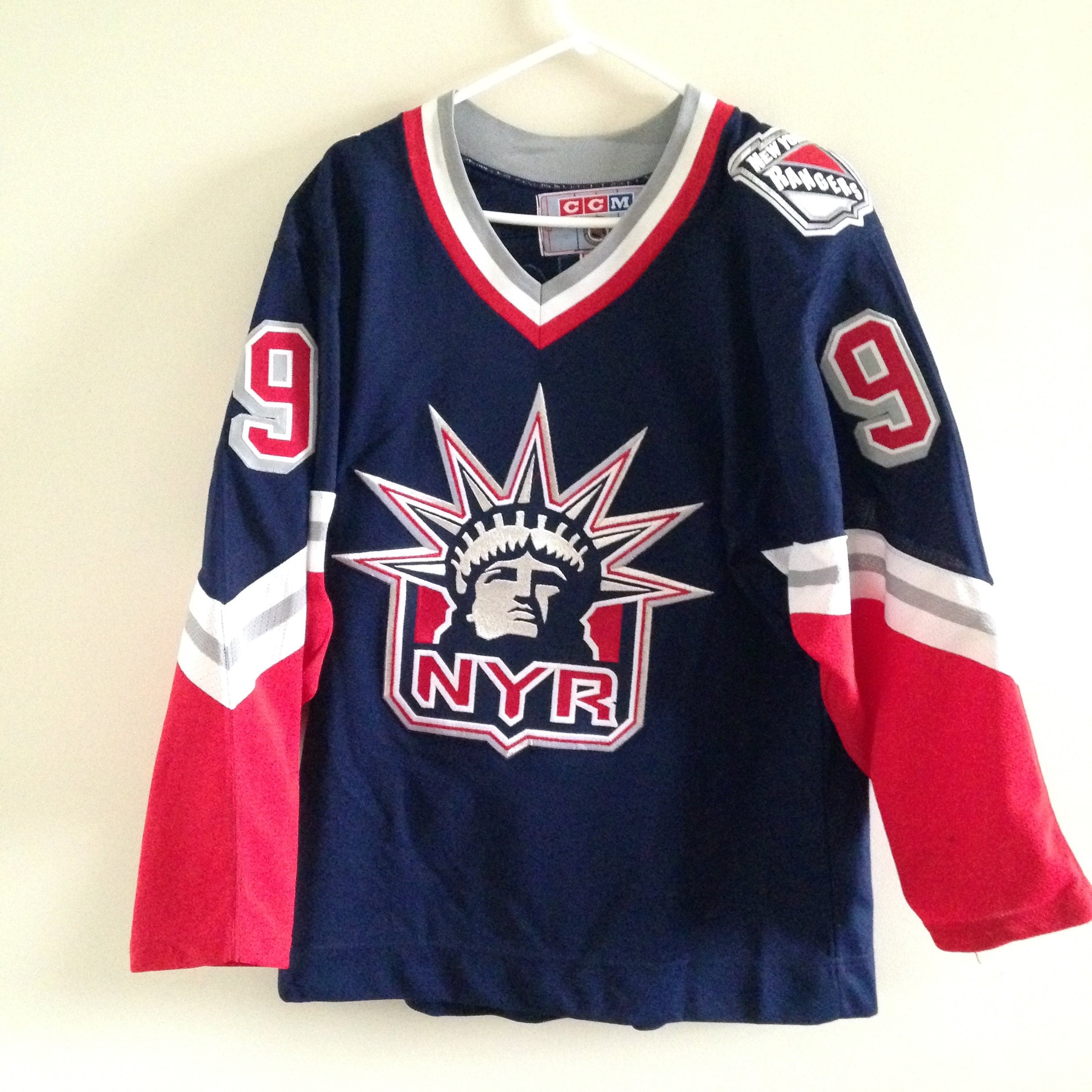 Wayne Gretzky New York Rangers White Statue Of Liberty CCM Jersey Mens XL  Retro