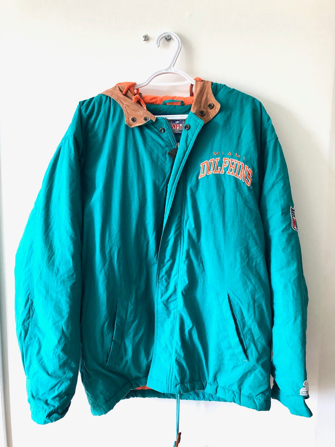 Dolphins starter jacket hotsell