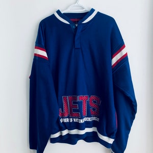 ShopCrystalRags Winnipeg Jets, NHL “Rare Find” One of A Kind Vintage Sweatshirt with Three Crystal Star Design