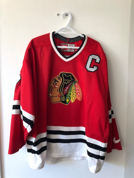 Vintage Chris Chelios Chicago Blackhawks Nike Hockey Jersey Size 48