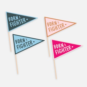 Born a Fighter Pennant Flag | Digital Print Only | Awareness |  Inspirational