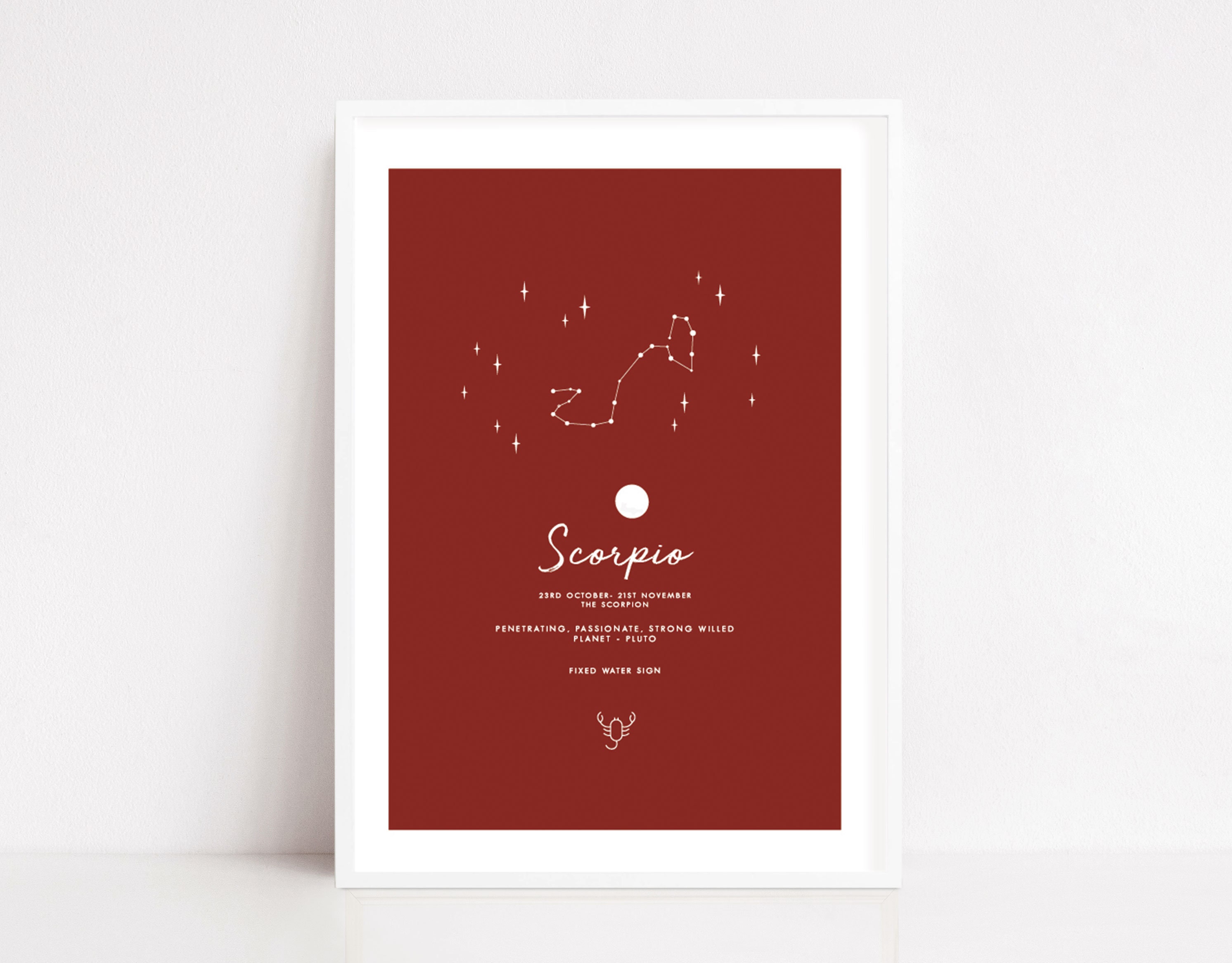 Scorpio Art Print Astrology Wall Art Star Sign Print Zodiac Etsy