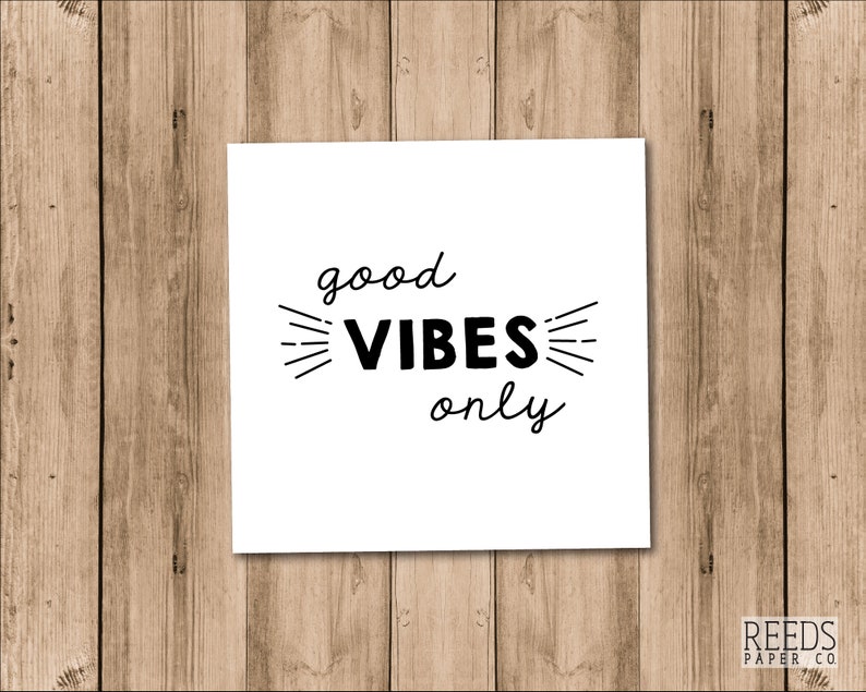 Good Vibes Only Wall Art // Printable Minimalist Quote Etsy