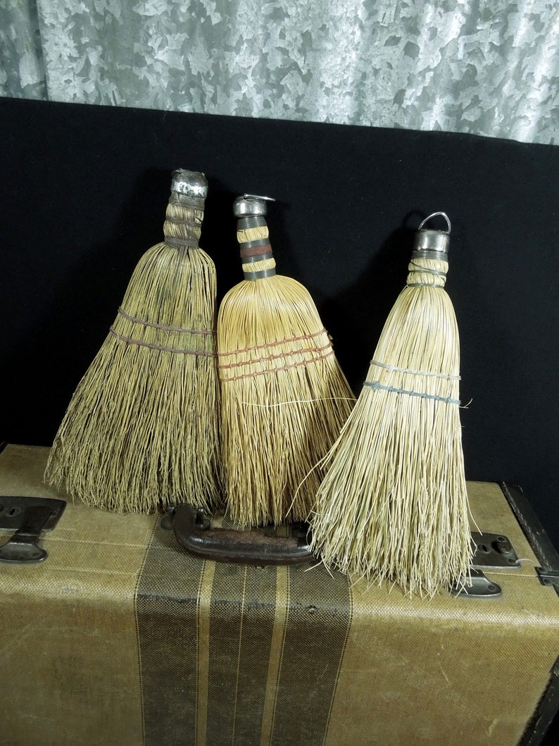 Hanging Wall Art Country Cottage Rustic Display Cleaning Prop 3 Whisk Brooms Vintage Farmhouse Decor
