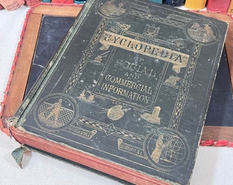 Antique Book 1885 Cyclopedia of Commercial and Social Information - Published P.F. Collier New York - Reference Victorian Era