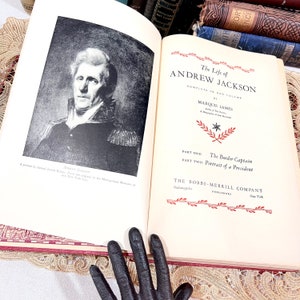 1937 Biography The Life of Andrew Jackson by Marquis James -  Vintage Aged Book - American History