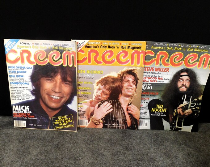 Creem Magazine Dec. 1978, Jan 1978, Sep. 1977 Your Choice Mick Jagger