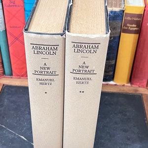 1931 Abraham Lincoln A New Portrait by Emanuel Hertz Vintage Two Volume Book Set I and II  - American History President Civil War