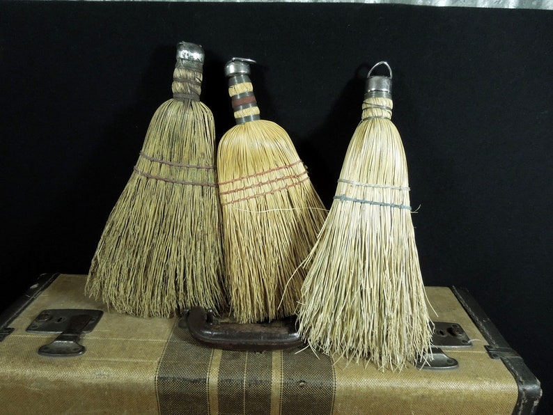 Hanging Wall Art Country Cottage Rustic Display Cleaning Prop 3 Whisk Brooms Vintage Farmhouse Decor