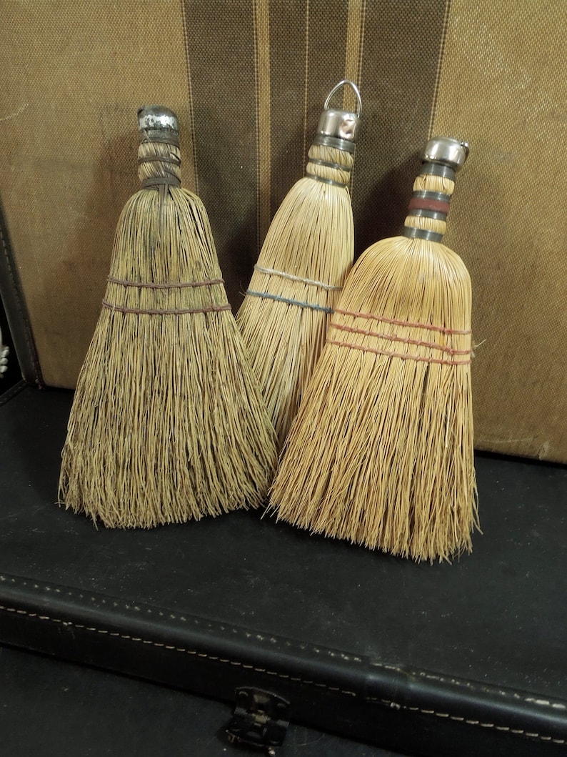 Hanging Wall Art Country Cottage Rustic Display Cleaning Prop 3 Whisk Brooms Vintage Farmhouse Decor