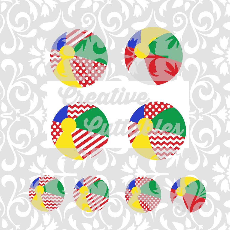 Patterned Beach Balls for use with Silhouette or other craft | Etsy