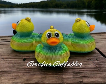Cruise Ducks 3D Printed Crochet Knit Weave Sweater duck for cruises; Color: Lucky