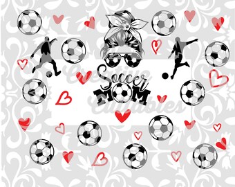 Vaso de 40 oz lleno Soccer Mom SVG Archivo digital