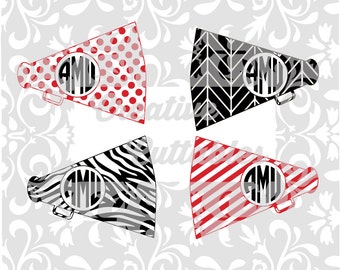 Cheerleading Cheer SVG Megaphones for  Silhouette or other craft cutters (.svg/.dxf/.eps)