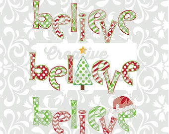Navidad SVG Believe para Silhouette u otros cortadores artesanales (.svg/.dxf/.eps)