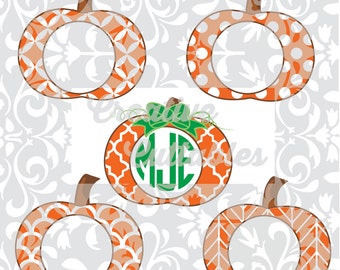 Halloween SVG Monogram pumpkin design for  Silhouette or other craft cutters (.svg/.dxf/.eps)