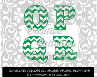 Letras Chevron mayúsculas para Silhouette u otros cortadores artesanales (.svg/.dxf/.eps)