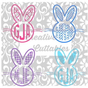 Easter Bunny SVG Pattered Ears for  Silhouette or other craft cutters (.svg/.dxf/.eps)